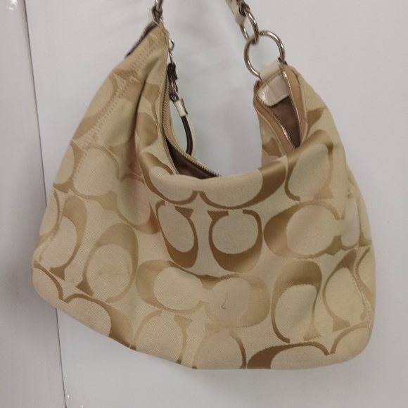 Coach Satchel Shoulder Bag Canvas F19281, Crossbody Adjustable Strap - Picture 4 of 12